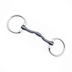 Bocado de titanio de alta calidad con anillo fijo para caballo, equipo profesional de equitación infantil con boquilla de enlace francés, proveedor OEM - Product Image 1