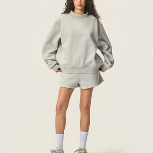 Sudadera de punto oversize para mujer con cuello simulado, efecto tie-dye, forro polar, ecológica, de secado rápido, personalizable frontalmente, para uso diario en invierno. - Product Image 3