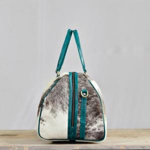 Bolsa de Viaje de Cuero Vacuno con Asas Marrones, Cierre de Cremallera, Gran Capacidad, Bolsa de Fin de Semana - Product Image 4