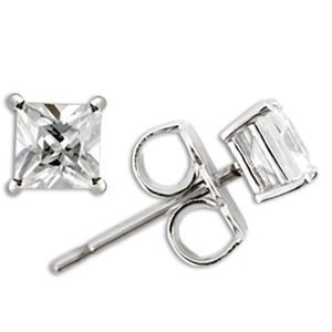 Orecchini in Argento Sterling 925 Rodiato 0W158 con Zirconi Cubici Trasparenti di Grado AAA - Categoria Prodotto: Piatti e Dischi - Product Image 1