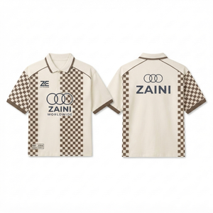 ผ้าปิเก้โพลีเอสเตอร์ผสมสแปนเด็กซ์คุณภาพพรีเมียม 220 GSM สำหรับเสื้อผู้ชาย ระบายอากาศได้ดี สีเบจน้ำตาลพื้น  รับสั่งพิมพ์ลายดิจิตอลโลโก้ด้านหน้า - Product Image 1