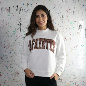 Lafayette White Crew Neck Sweatshirt 100% Cotton Regular Fit Unisex Casual <b>Pullover</b> Front Letter Print Autumn Style CLUSH SPORTS - Product Image 1