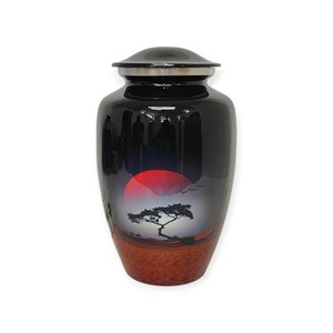 Modern Blue Speckled Cremation Urn with Glossy Finish Modern <b>Memorial</b> Urn for Ashes & Remembrance - Product Image 4