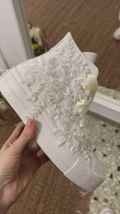 Zapatillas Deportivas Modernas para Mujer, Color Morado, con Lentejuelas y Cuentas, Bordadas a Mano, con Plataforma, Casuales, para Caminar, Calzado Personalizado - Product Image 3