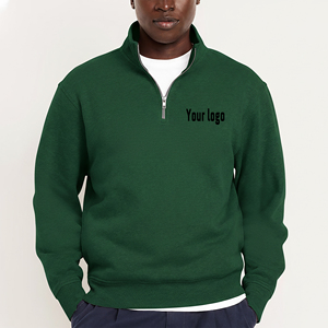 Novedad 2025 Sudadera con capucha de invierno de peso pesado, de corte holgado, con cremallera de cuarto, color liso, bordada y con estampado personalizado - Product Image 4