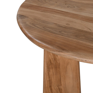 Mesa de Comedor Redonda de Madera de Acacia Sólida de Estilo Europeo Moderno, con Acabado Teñido, Plegable, de 4 Patas, Resistente, para Hogar, Cocina o Restaurante - Product Image 3