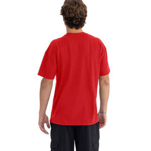 Camiseta de Algodón Grueso de Cuello Redondo y Color Rojo (Disponible en Tallas Grandes y Altas) Unisex para Hombre y Mujer, Corte Regular - Product Image 2