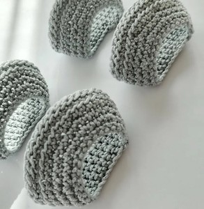 <b>Set</b> of 4 Architectural <b>Crochet</b> Napkin Rings – Modern Sculptural Table Decor - Product Image 1