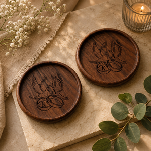 Take A Hike Engraved Solid Wood Coaster Handcrafted Heat Resistant Drink Mat Rustic Coffee Tea Cup <b>Table</b> <b>Protector</b> - Product Image 5