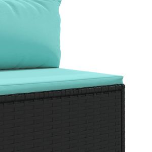 Conjunto de Muebles de Jardín de 11 Piezas en Ratán Sintético Negro con Cojines para Descanso en el Patio - Product Image 6