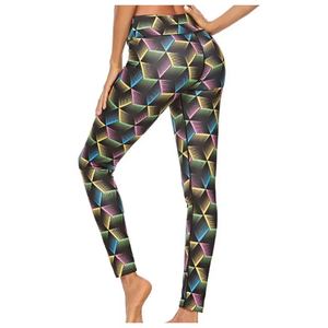 Leggings de fitness pour femmes OEM, taille haute, pour la course et le yoga, avec logo personnalisé, vêtements de sport - Product Image 3