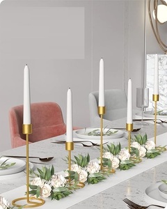 Wholesale Set of 6 Gold Metal Candle Holder Stand for Taper Tealight and Pillar Candles <b>Decorative</b> <b>Table</b> Centrepiece for Events - Product Image 6