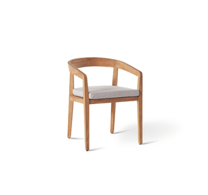 Silla de Comedor de Madera de Teca Sólida para Exteriores, Diseño Tropical, Silla de Jardín con Cojín, Sillón de Patio de Lujo, Impermeable, Ecológico, para Hotel - Product Image 1