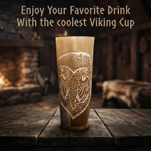 Chope à bière artisanale en véritable corne de buffle, écologique, polie, imitation antique, avec logo personnalisé pour les fêtes, prix abordables - Product Image 2