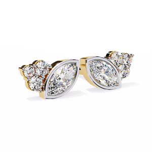 Pendientes de Diamantes Cultivados en Laboratorio con Corte Mixto de Diseño Único, Oro de 14K, Certificados por IGI, para Regalo, Fiesta y Aniversario - Product Image 1