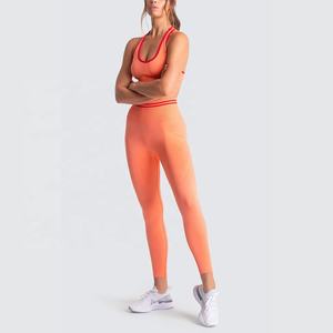 Ropa deportiva sin costuras para mujer, conjunto de yoga personalizado de cintura alta con cordón, Color personalizado - Product Image 4