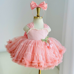 Robe de soirée princesse florale pour filles 181, en tulle doux, avec col perlé et détail taille tulipe, personnalisable, vente en gros - Product Image 6