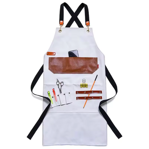 <b>Leather</b> Sleeveless Bib <b>Apron</b> Barber Beauty Nail Professional Reusable Classic Work Clothes for Men and Women - Product Image 2