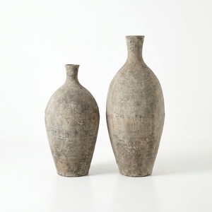 Vase de sol en terre cuite rustique noir Tararear M, pot en argile artisanal, récipient décoratif en grès, vente en gros - Product Image 1