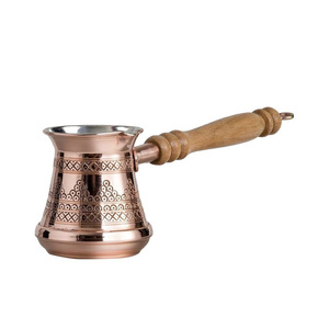 Cafetera Cezve de Cobre Repujado de Lujo con Acabado Pulido para la Preparación Tradicional de Café de Oriente Medio - Product Image 1