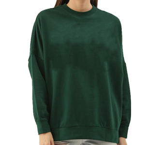 Sweat-shirt personnalisé à col rond 100% coton, coupe oversize, en molleton bouclette, streetwear de luxe, sweat-shirt à col rond uni - Product Image 4