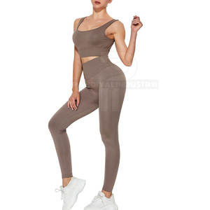 Leggings de Yoga de Cintura Alta para Mujer, Talla Grande, Ligeros, y Conjunto de Sujetador Deportivo sin Costuras, Transpirables - Product Image 2