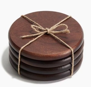 แผ่นรองแก้วไม้เนื้อแข็งธรรมชาติพรีเมียม ทนความร้อน ป้องกันพื้นผิวโต๊ะ ชุดแผ่นรองแก้วไม้บีชและวอลนัท สำหรับตกแต่งบ้าน คาเฟ่ และโรงแรม - Product Image 6