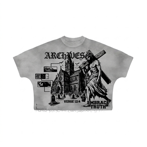 เสื้อยืดคอตตอนพรีเมียม 240 GSM ทรงบ็อกซี่ สีดำ พิมพ์ลายกราฟิก สตรีทแวร์ โลโก้สั่งทำ เสื้อยืดคอตตอน 100% สำหรับผู้ชาย ทรงหลวม - Product Image 5