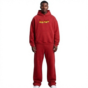 <b>S</b>-5XL Custom Logo Plain Pullover Jogger <b>Set</b> <b>Men</b> Long Sleeve Hoodie Tracksuit Sweatsuit Plus Size 2 Piece <b>Men's</b> <b>Sets</b> OEM ODM - Product Image 1