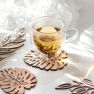 Wooden <b>Coaster</b> Set Handmade Oak and <b>Cork</b> <b>Coasters</b> Natural Wood & <b>Cork</b> Walnut <b>Coasters</b> Gift Box Set for Kitchen Accessories - Product Image 6