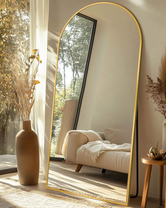 Miroir décoratif mural de luxe pour salon, avec cadre en verre pleine longueur - Product Image 3