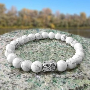 High Quality Howlite Beads Buddha Bracelet Romantic Gift Fashion Charm Jewelry <b>for</b> <b>Men</b> Women Energy Meditation - Product Image 4