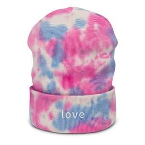 Bonnet tricoté en coton/laine tie-dye couleur personnalisée, broderie en gros, bonnets à revers, casquettes vintage streetwear pour adultes 2026 - Product Image 5