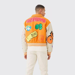 Chaqueta de béisbol de invierno con grafiti de alta calidad personalizada para hombre Logotipo frontal estilo Letterman Varsity High Street totalmente personalizable - Product Image 3