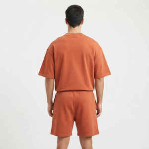 Ensembles décontractés surdimensionnés en coton et polyester pour hommes – Pulls et shorts d'été de haute qualité – Lots de 2 pièces avec impression personnalisée - Product Image 2