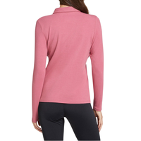 Camiseta Polo de Manga Larga para Niñas, Talla Grande, Cuello Redondo, Informal, Tejida, Poliéster/Algodón, 180g, UPF 50+, Transpirable, Secado Rápido, Anti-Pilling