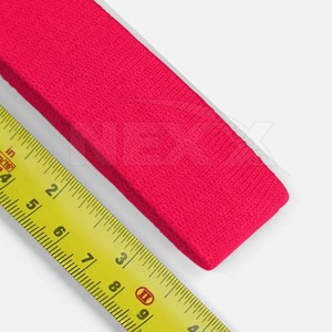 Bandeau de sport en polyester tricoté rose, antidérapant, durable et fin, couleur unie, pour l'exercice, le fitness, la course à pied et toutes les saisons - Product Image 6