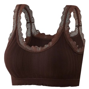 Sujetador deportivo de invierno para mujer, a la moda, casual, de alto soporte, sin aros, copa completa, de secado rápido, transpirable, ligero, con logo lateral. - Product Image 1