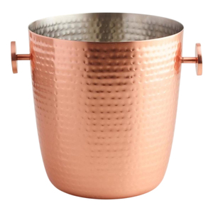 Seau à glace en cuivre martelé artisanal, refroidisseur à vin vintage avec poignées, refroidisseur à champagne de luxe pour hôtels et bars - Product Image 2