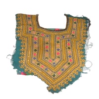 Chemisier ethnique Artland International pour femme, automne/printemps, manches courtes, coton, style Baloch vintage tribal Banjara, broderie sur le col.