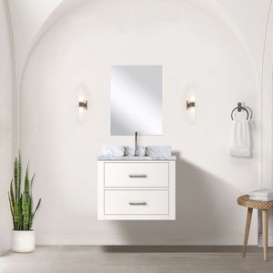 24 In. W X 18 In. D White Single Bath <b>Vanity</b> with Acrylic Countertop and 18 In. Mirror <b>Bathroom</b> <b>Vanities</b> - Product Image 2