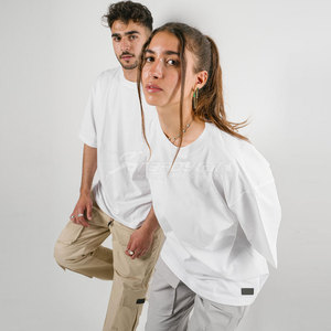 100% algodón Boxy Fit camiseta para hombres Unisex Heavyweight 300 Gsm Custom Oversize Streetwear Unisex marca camiseta - Product Image 3