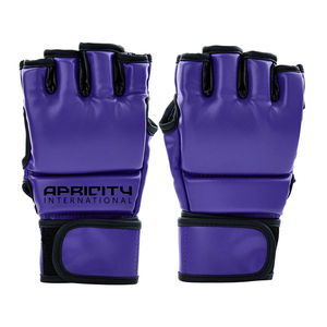 Gants de boxe MMA en cuir personnalisés OEM 7oz, demi-doigts, paume ouverte, protection UV, sangle de poignet réglable pour l'entraînement et le sparring - Product Image 2