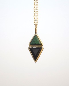 Malachite Tourmaline Pendant <b>Necklace</b> Natural Green Black Gemstone Jewelry Healing Energy Gift Wholesale Supplier - Product Image 3