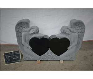 Monumento Conmemorativo de Estilo Europeo con Forma de Corazón de Ángel para Cementerio, Diseño Tradicional, Fabricado con Piedra Gris de Primera Calidad - Product Image 1