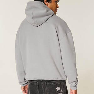 Sweat à capuche de haute qualité 500 g/m² en molleton épais, coupe oversize, épaules tombantes, sans cordons, pour hommes - Product Image 2