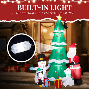 Decorazione Natalizia Gonfiabile in PVC Illuminata da 2,3 m, Divertente Babbo Natale e Pupazzo di Neve, Decorazioni da Giardino, Albero di Natale - Product Image 4