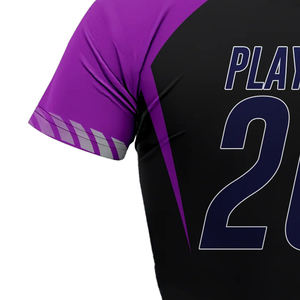 เสื้อเบสบอลผู้ใหญ่พิมพ์ลายแบบ Heat-Transfer ทันสมัย ตัดต่อสีได้ตามสั่ง ระบายอากาศได้ดี แห้งเร็ว คอกลม แขนสั้น ไซส์ใหญ่ - Product Image 4