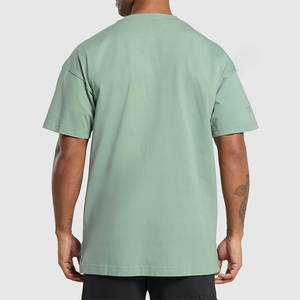 เสื้อยืดคอกลมโอเวอร์ไซส์ทรงหลวม ผ้าฝ้าย 100% หนานุ่ม สำหรับผู้ชาย ขายส่ง รับสกรีนโลโก้  แบบยาวพิเศษ เป็นมิตรต่อสิ่งแวดล้อม - Product Image 3