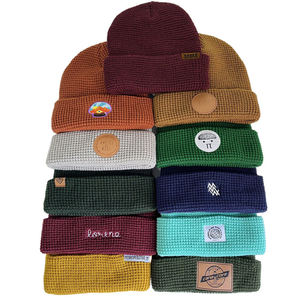 Unisex Solid Color Beanie <b>Hat</b> Knitted Winter Cap Casual Style Adult Size 56-58CM Gray Brown Beige <b>Navy</b> Green - Product Image 2